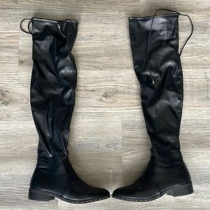 TopShop Thigh High Black Boots Size 8